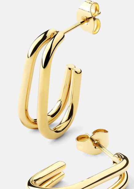 Boucles d’oreilles Loop Duo – 18k Plaquées or