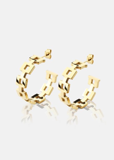 Boucle d’oreille GeoHoops - 18k Plaquée or