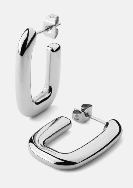 Boucle d’oreille Chunky Rectangle - Steel