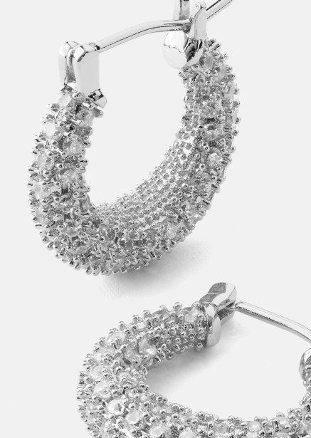 Boucle d’oreille Crystal Circle - Plaquée argent