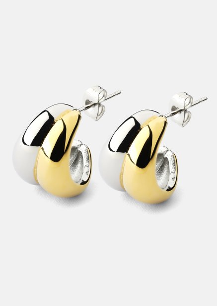 Boucle d'oreille Dual Wave - 18k Plaquée or