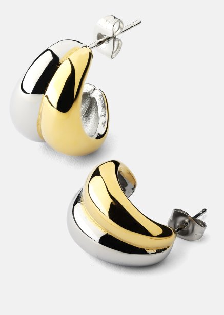 Boucle d'oreille Dual Wave - 18k Plaquée or