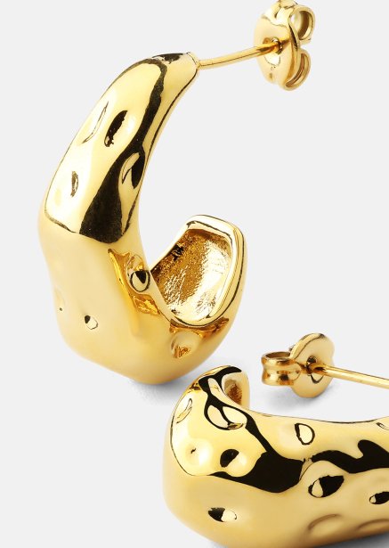 Boucles d’oreilles Molten Hoop – 18k Plaquées or