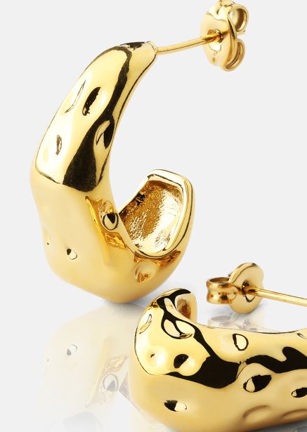 Boucles d’oreilles Molten Hoop – 18k Plaquées or