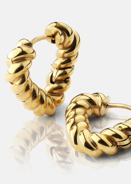 Boucles d’oreilles Twisted Heart – 18k Plaquées or