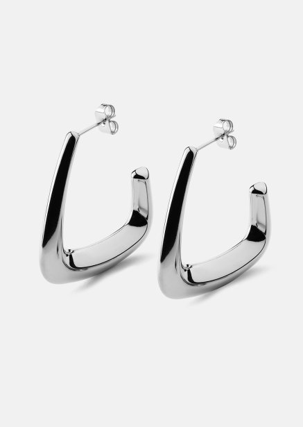 Boucles d’oreilles Bold Curve – Plaquées argent