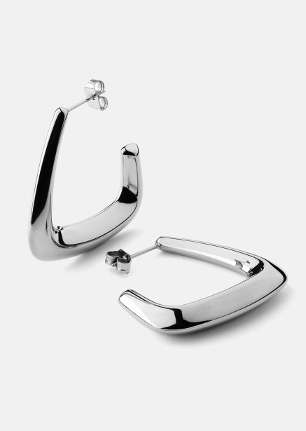 Boucles d’oreilles Bold Curve – Plaquées argent