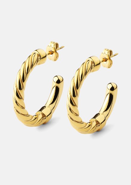 Boucles d’oreilles Twistade Hoops – 18k Plaquées or