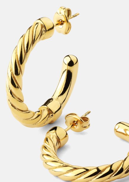 Boucles d’oreilles Twistade Hoops – 18k Plaquées or
