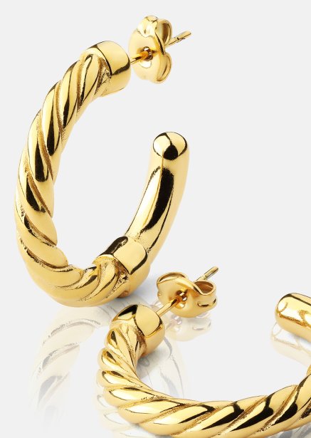 Boucles d’oreilles Twistade Hoops – 18k Plaquées or