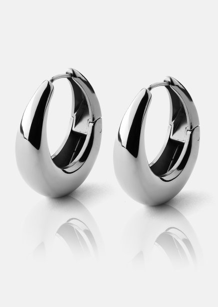Boucles d’oreilles Bold Curve – Plaquées argent