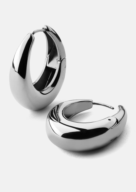 Boucles d’oreilles Bold Curve – Plaquées argent