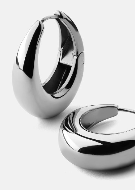 Boucles d’oreilles Bold Curve – Plaquées argent