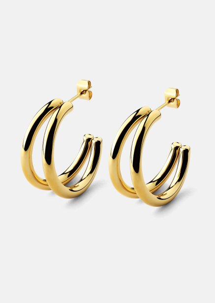 Boucle d’oreille Dual - 18k Plaquée or