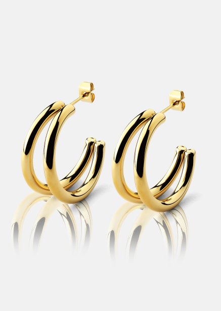 Boucle d’oreille Dual - 18k Plaquée or