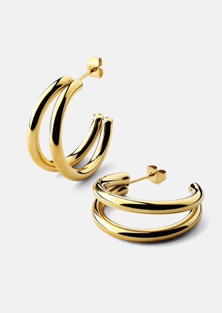 Boucle d’oreille Dual - 18k Plaquée or