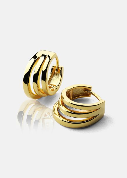 Boucles d’oreilles Trio - 18k Plaquées or