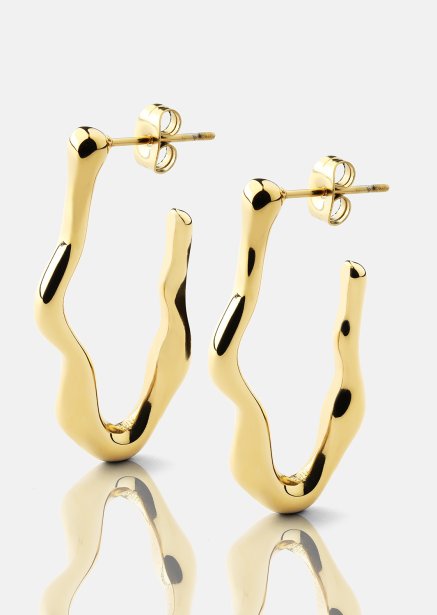 Flow Boucles d’oreilles – 18k Plaquées or