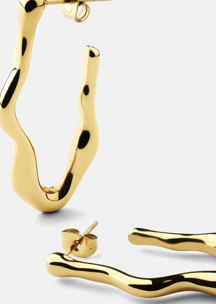 Flow Boucles d’oreilles – 18k Plaquées or