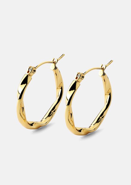 Twist Glow Hoops - 18k Boucles d’Oreilles Dorées