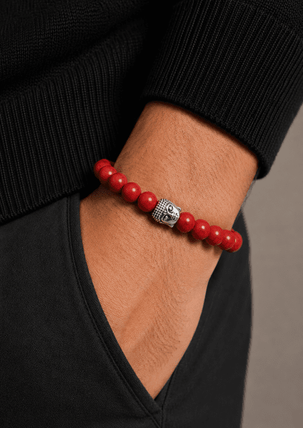 Bracelet perlé Crimson Harmony