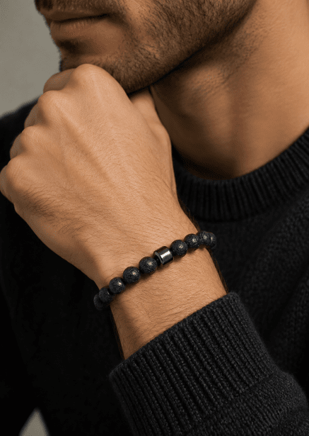 Bracelet perlé Lava Majesty