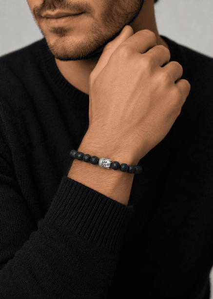 Bracelet perlé Obsidian Aura