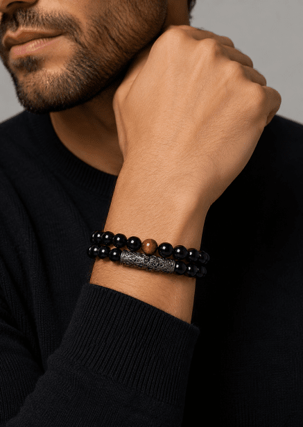 Bracelet perlé Onyx Valor