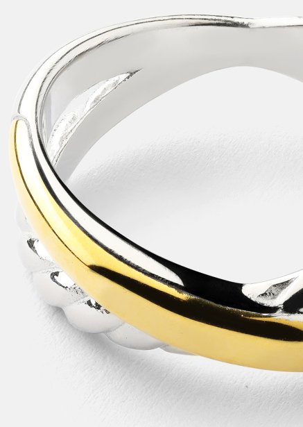 Bague Golden Silver Twist - 18k Plaquée or