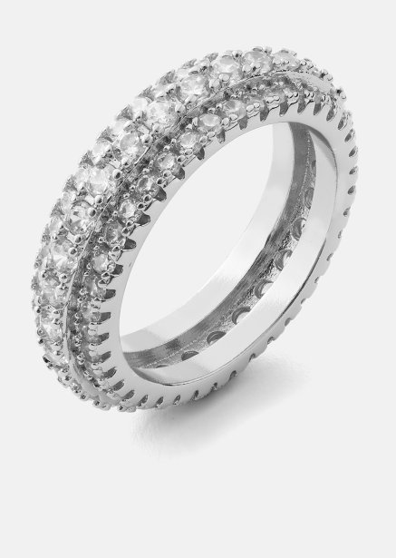Bague Crystal Shimmer - Plaquée argent