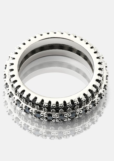 Bague Dark Crystal Shimmer - Plaquée argent