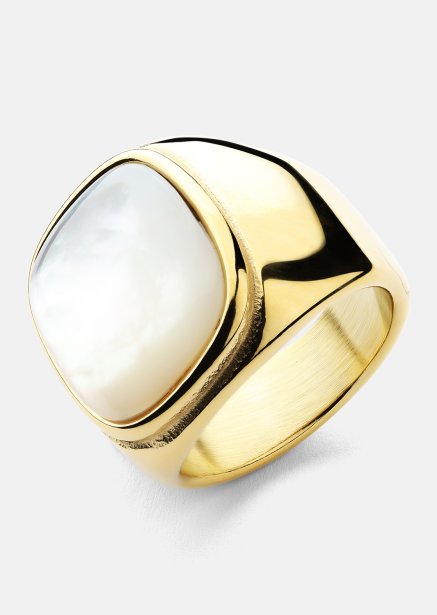 Bague Blanche - Plaqué or 18k