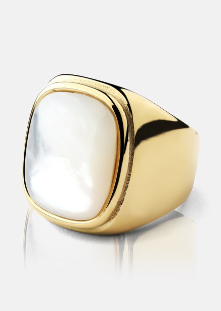 Bague Blanche - Plaqué or 18k