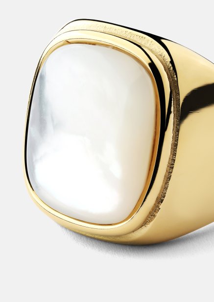 Bague Blanche - Plaqué or 18k