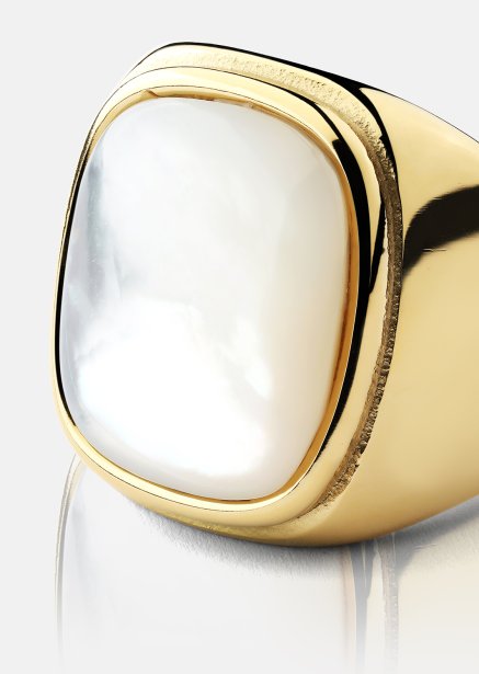 Bague Blanche - Plaqué or 18k