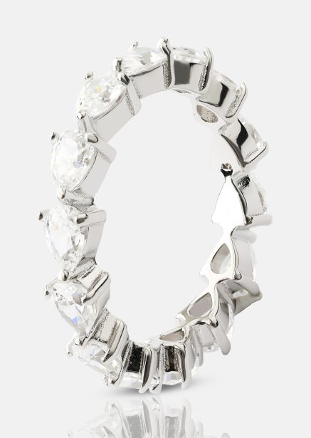 Bezel Glimmer Bague - Plaquée argent