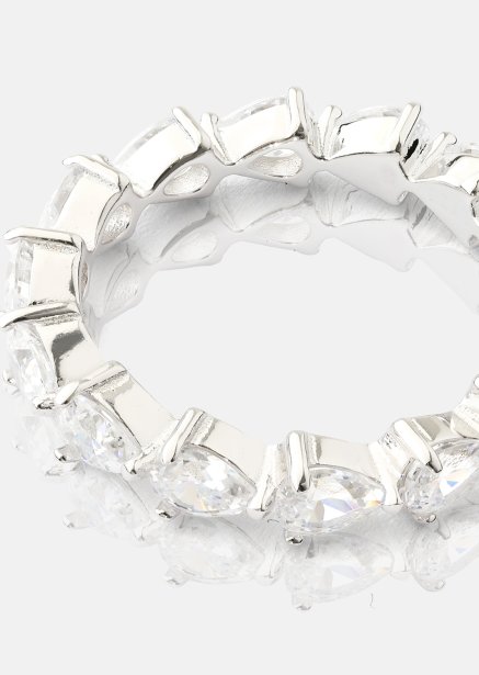 Bezel Glimmer Bague - Plaquée argent