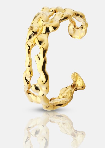 Bague Molten Wave - 18k Plaquée or