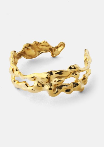 Bague Molten Wave - 18k Plaquée or