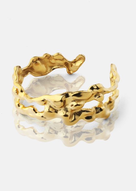 Bague Molten Wave - 18k Plaquée or