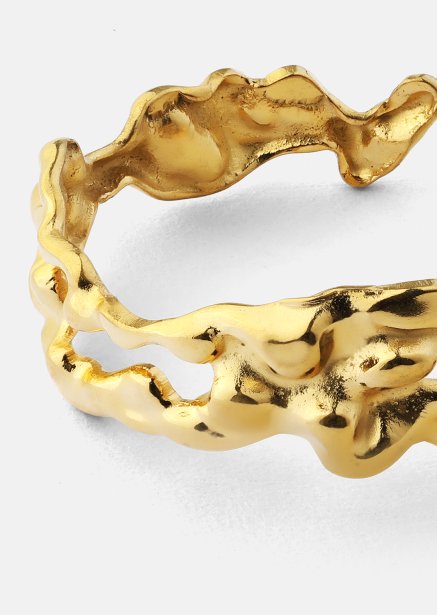 Bague Molten Wave - 18k Plaquée or