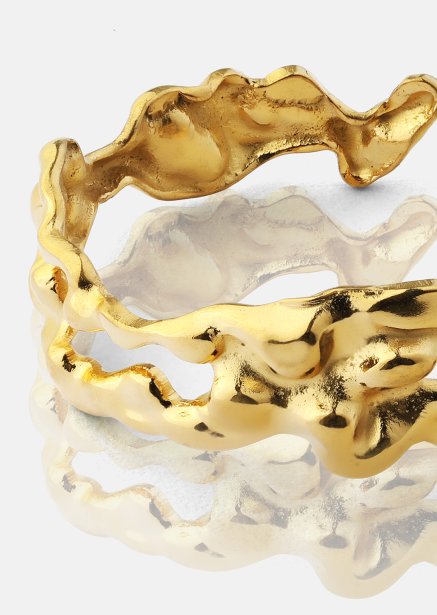 Bague Molten Wave - 18k Plaquée or