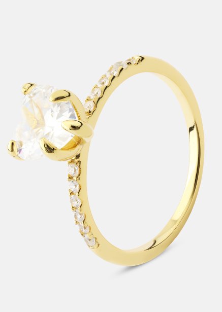 Heartlight Solitaire Bague - 18k Plaquée or