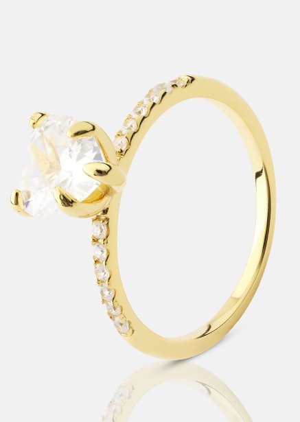 Heartlight Solitaire Bague - 18k Plaquée or
