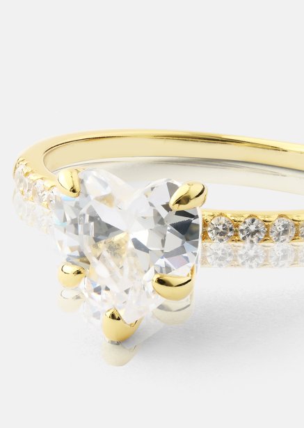 Heartlight Solitaire Bague - 18k Plaquée or