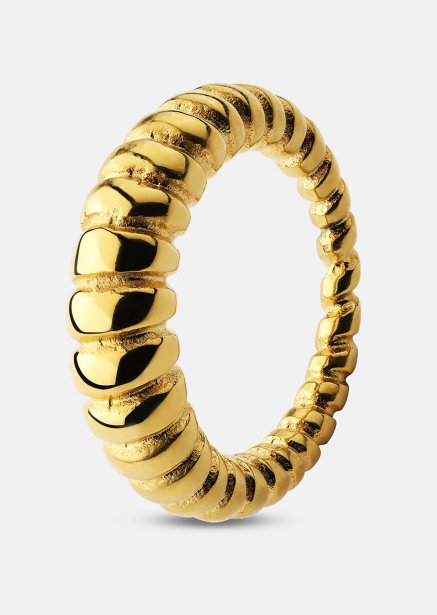 Bague Bold Ribbed - Plaqué or 18k