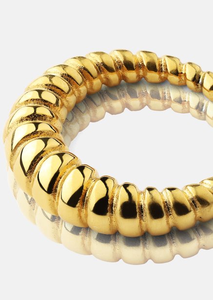 Bague Bold Ribbed - Plaqué or 18k