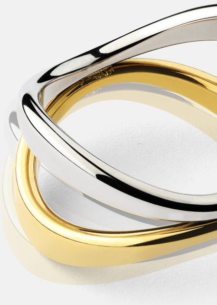 Bague Bicolor Wave - 18k Plaquée or