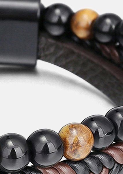 Bracelet en cuir Raven Bond
