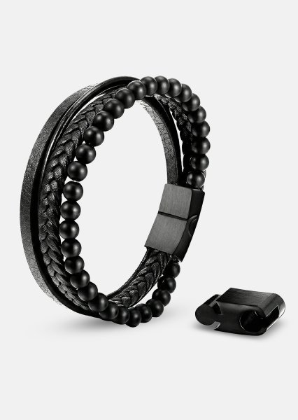 Bracelet en cuir Noble Noir